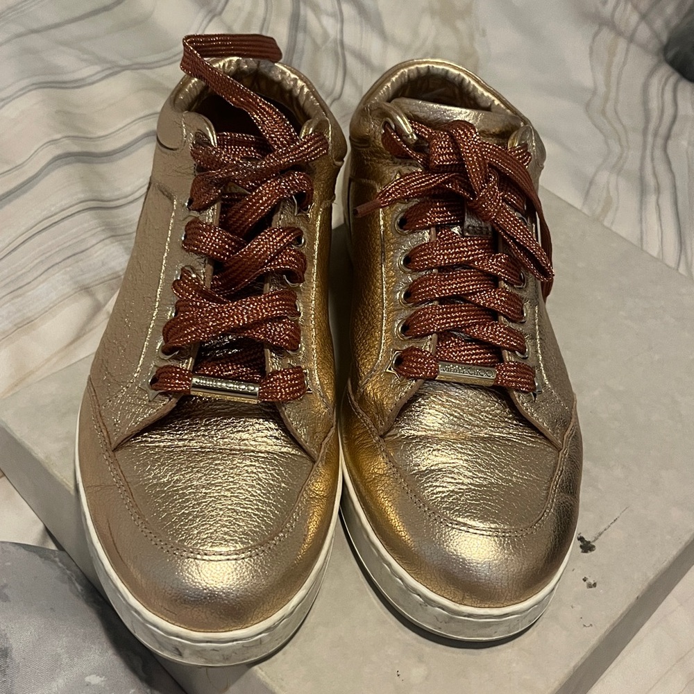 Jimmy Choo Beige Box with Gold Logo